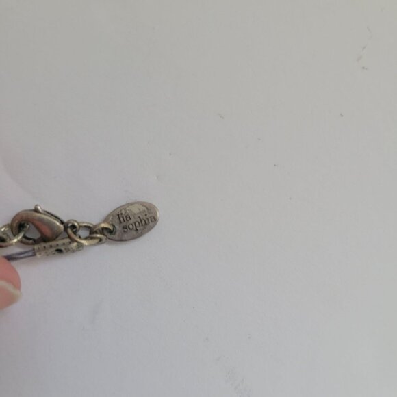 Lia Sophia Multistrand Necklace With Glass & Metal Beads In Blue Black & Purple - Picture 4 of 4